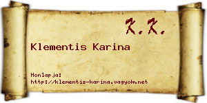 Klementis Karina névjegykártya